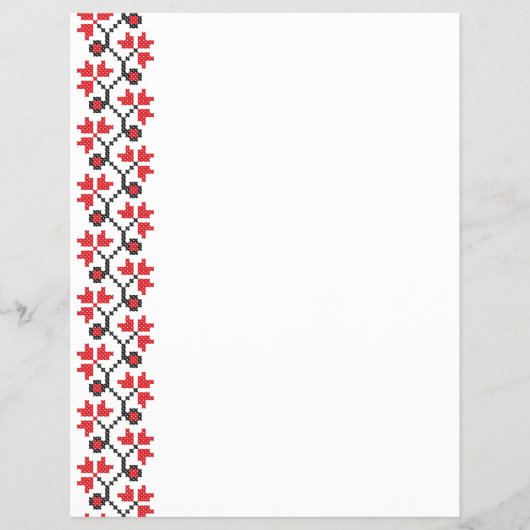 Stechpalmen-Beeren-Rot-Stickdesign Flyer (Vorne)