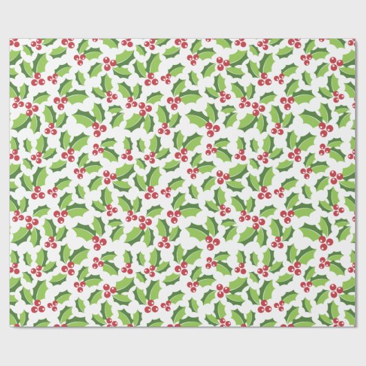 Stechpalmen-Beeren-Stechpalme verlässt Geschenkpapier (Flach)