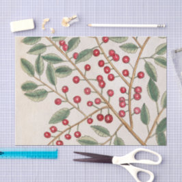 Stechpalmen-Beeren-Tissue-Papier-Weihnachten  Seidenpapier