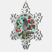 Stechpalmen-Beeren-Wachtel-Verzierung Schneeflocken Zinn-Ornament (Rechts)