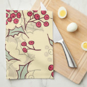 Stechpalmen-Beerenmuster-Design Handtuch (Viertel Falte)