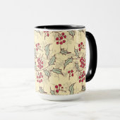 Stechpalmen-Beerenmuster-Design Tasse (VorderseiteRechts)