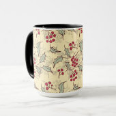 Stechpalmen-Beerenmuster-Design Tasse (Vorderseite Links)