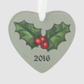 Stechpalmen-Blätter und -beeren Ornament (Rückseite)