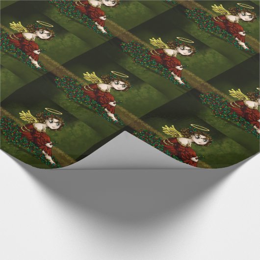 Stechpalmen-Engel Geschenkpapier (Ecke)