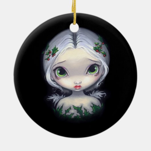 "Stechpalmen-Engels-" Verzierung Keramikornament (Hinten)