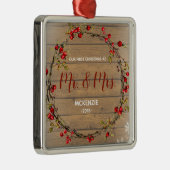 Stechpalmen-erstes Weihnachten als Herr u. Frau Ornament Aus Metall (Rechts)