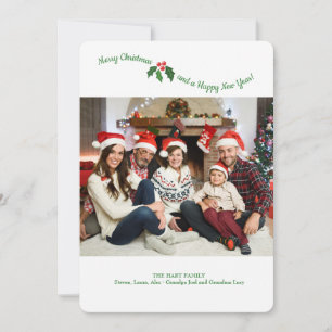 Stechpalmen-Foto-Karte Feiertagskarte