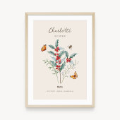 Stechpalmen-Geburtsmonats-Blumenposter Poster