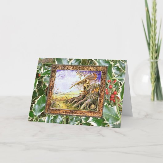 Stechpalmen-Geist-Karte Feiertagskarte (Vorderseite)