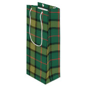 Stechpalmen-Karomuster Geschenktüte Für Weinflaschen (Vorderseite Schrägansicht)