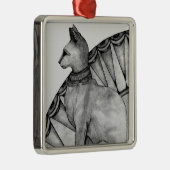 Stechpalmen-Katze Silbernes Ornament (Rechts)