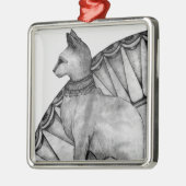 Stechpalmen-Katze Silbernes Ornament (Links)
