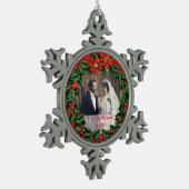 Stechpalmen-Kranz-1. Weihnachten verzieren Schneeflocken Zinn-Ornament (Links)