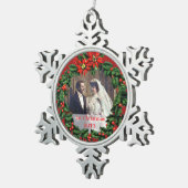 Stechpalmen-Kranz-1. Weihnachten verzieren Schneeflocken Zinn-Ornament (Rechts)