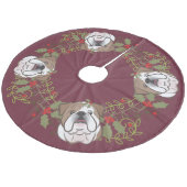 Stechpalmen-Kranz-englischer Fleece Weihnachtsbaumdecke (Schrägansicht)