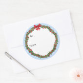 Stechpalmen-Kranz-Geschenkaufkleber Runder Aufkleber (Umschlag)