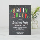 Stechpalmen-laden lustige einladung (Stehend Vorderseite)