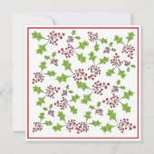 Stechpalmen-lustige Feiertags-Party Einladung (Rückseite)