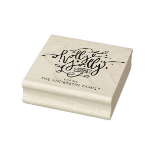 Stechpalmen-lustiges Weihnachten Gummistempel