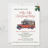 Stechpalmen-lustiges WeihnachtsParty-Vintage Einladung (Vorderseite)