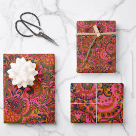 Stechpalmen-Paisley-Druck-Geschenkpapier Geschenkpapier Set