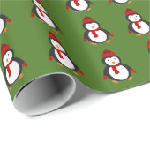 Stechpalmen-Pinguin-Packpapier-glattes Weihnachten Geschenkpapier (Rolleneckpunkt)