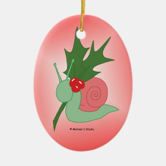 Stechpalmen-Schnecke Keramik Ornament (Vorne)