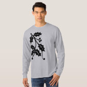 Stechpalmen-Silhouette - langes die Hülsen-Shirt T-Shirt (Vorne ganz)