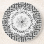 Stechpalmen-u. Schneeflocke-Sandstein-Untersetzer Untersetzer (Vorne)