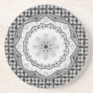 Stechpalmen-u. Schneeflocke-Sandstein-Untersetzer Untersetzer