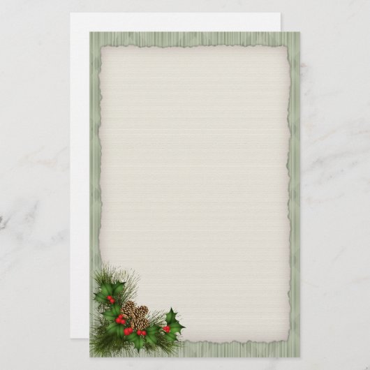 Stechpalmen-und Briefpapier (Vorne/Hinten)