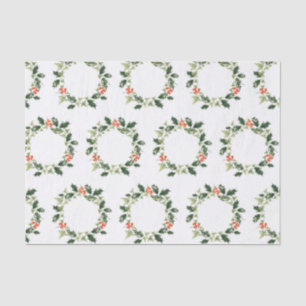 Stechpalmen-und Efeu-WeihnachtsKranz Seidenpapier