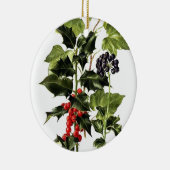 Stechpalmen- und Efeuentwurf Weihnachten Keramik Ornament (Rechts)