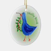 Stechpalmen-Vogel mit grünem Hintergrund Keramikornament (Rechts)