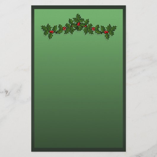 Stechpalmen-Weihnachten Briefpapier (Vorderseite)