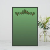 Stechpalmen-Weihnachten Briefpapier (Stehend Vorderseite)