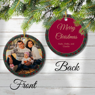 Stechpalmen-Weihnachten Keramik Ornament