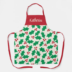 Stechpalmen-Weihnachts-Schürze mit All-Over-Druck Schürze
