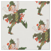 Stechpalmen-WeihnachtsBlumen-Kinderniedliches Stoff (Nahaufnahme)