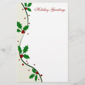 Stechpalmen-Weihnachtsbriefpapier Briefpapier (Vorderseite)