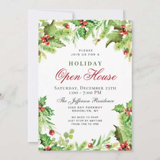 Stechpalmen-Weihnachtskranz-Feier OPEN HOUSE Einladung (Vorderseite)