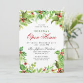 Stechpalmen-Weihnachtskranz-Feier OPEN HOUSE Einladung (Stehend Vorderseite)