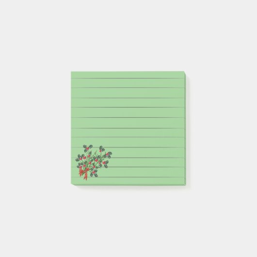 Stechpalmen-Zweig Post-it Notes Klebezettel (Vorderseite)