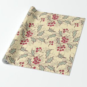 Stechpalmenbeeremuster-Design Geschenkpapier