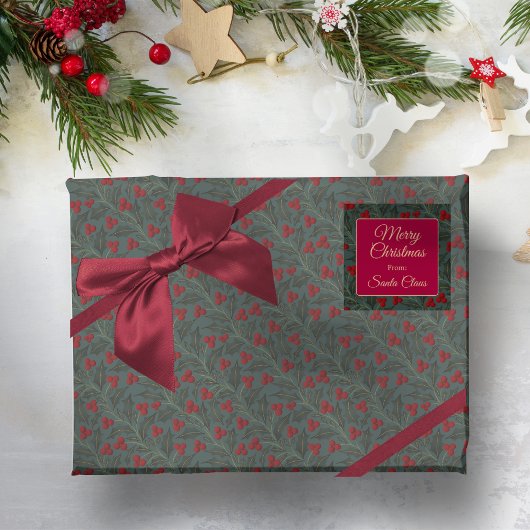 Stechpalmenbeeren Geschenkpapier Set