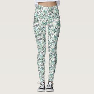 Stechpalmenblätter auf weißer Anpassung Leggings