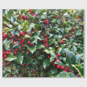 Stechpalmenblätter und -beeren geschenkpapier (Flach)