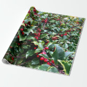 Stechpalmenblätter und -beeren geschenkpapier (Ungerollt)