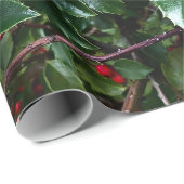 Stechpalmenblätter und -beeren geschenkpapier (Rolleneckpunkt)